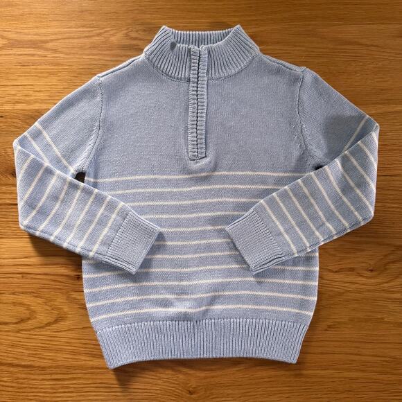 Little Sleepies Striped 1/4 Zip Bamboo Sweater Blue White Size 4T - Picture 1 of 7